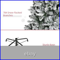 HOMCOM Christmas Tree with Unlit Snow Flocked Branches Holiday