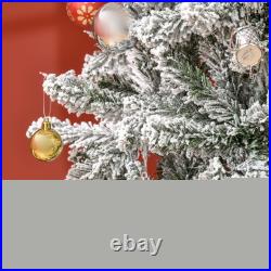 HOMCOM Christmas Tree with Unlit Snow Flocked Branches Holiday