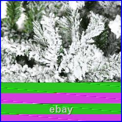 HOMCOM Snow Flocked Artificial Christmas Tree Holiday Decoration Green