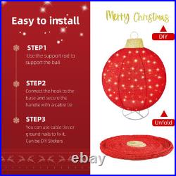 HOYECHI 2pc Lighted Pop-Up Outdoor Christmas Ornament Set Holiday Ball Deco HOYECHI 2pc Lighted Pop-Up Outdoor Christmas Ornament Set Holiday Ball Deco