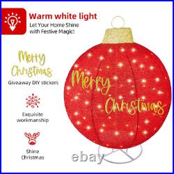 HOYECHI 2pc Lighted Pop-Up Outdoor Christmas Ornament Set Holiday Ball Deco HOYECHI 2pc Lighted Pop-Up Outdoor Christmas Ornament Set Holiday Ball Deco