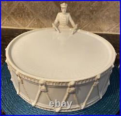 HTF Pottery Barn 12 Days of Christmas Drummer Drumming Stoneware Cake Stand