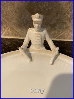 HTF Pottery Barn 12 Days of Christmas Drummer Drumming Stoneware Cake Stand