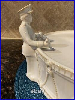 HTF Pottery Barn 12 Days of Christmas Drummer Drumming Stoneware Cake Stand