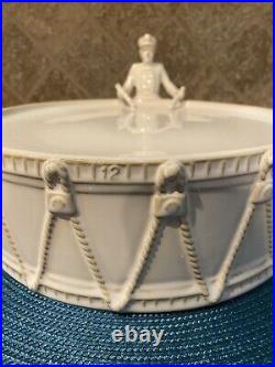 HTF Pottery Barn 12 Days of Christmas Drummer Drumming Stoneware Cake Stand