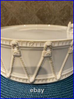 HTF Pottery Barn 12 Days of Christmas Drummer Drumming Stoneware Cake Stand