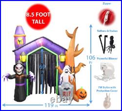 HUGE Halloween Inflatable Haunted House Arch Archway Skeleton Ghost Decoration