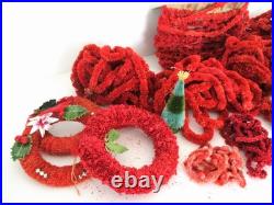 HUGE Lot of Antique & Vintage CHRISTMAS Raffia & Chenile Garlands and Wreaths HUGE Lot of Antique & Vintage CHRISTMAS Raffia & Chenile Garlands and Wreaths