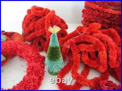 HUGE Lot of Antique & Vintage CHRISTMAS Raffia & Chenile Garlands and Wreaths HUGE Lot of Antique & Vintage CHRISTMAS Raffia & Chenile Garlands and Wreaths