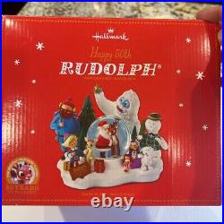 Hallmark Snow Globe XKT1445 Rudolph Red-Nosed Reindeer 50th Anniversary with Box