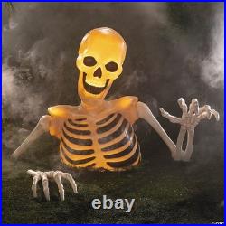 Halloween 2025! Huge Over 7' Skeleton Lighted Ground Breaker Halloween New Prop
