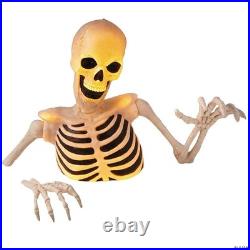 Halloween 2025! Huge Over 7' Skeleton Lighted Ground Breaker Halloween New Prop
