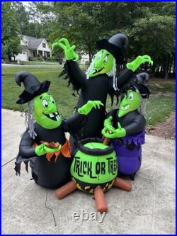 Halloween 6 ft Lighted Animated Fire and Ice Witches Cauldron Inflatable Halloween 6 ft Lighted Animated Fire and Ice Witches Cauldron Inflatable