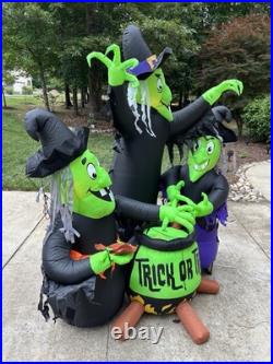 Halloween 6 ft Lighted Animated Fire and Ice Witches Cauldron Inflatable Halloween 6 ft Lighted Animated Fire and Ice Witches Cauldron Inflatable