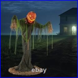 Halloween 7ft Animated Pumpkin Scarecrow with Music and Lights