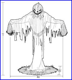 Halloween 7ft Animated Pumpkin Scarecrow with Music and Lights