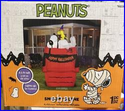 Halloween 8.5 Ft Peanuts Snoopy And Woodstock On Doghouse Blowup Inflatable New