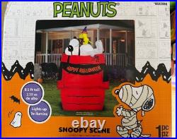 Halloween 8.5 Ft Peanuts Snoopy And Woodstock On Doghouse Blowup Inflatable New