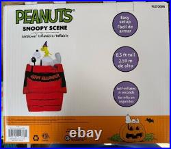 Halloween 8.5 Ft Peanuts Snoopy And Woodstock On Doghouse Blowup Inflatable New