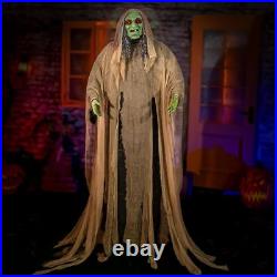 Halloween Animatronics 6ft Witch Animated 72inch Decorations with green