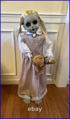 Halloween Classics Animated Scary LED Creepy Haunted Doll 3ft Home Accents Depot