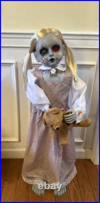Halloween Classics Animated Scary LED Creepy Haunted Doll 3ft Home Accents Depot