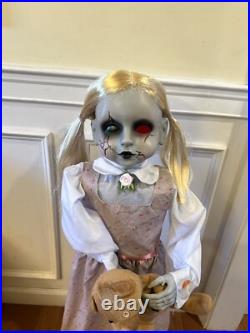 Halloween Classics Animated Scary LED Creepy Haunted Doll 3ft Home Accents Depot