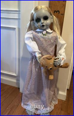 Halloween Classics Animated Scary LED Creepy Haunted Doll 3ft Home Accents Depot