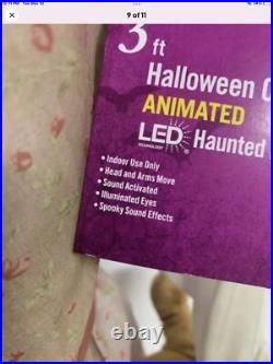 Halloween Classics Animated Scary LED Creepy Haunted Doll 3ft Home Accents Depot