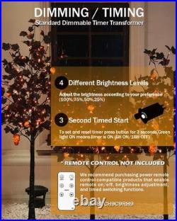 Halloween Decor Set 4ft, 5ft & 6ft Black Maple Trees 384 LED Lights 24 Sku