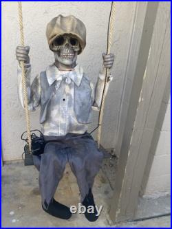 Halloween Express Animated Swinging Skeletal Boy Halloween Decoration Size 62