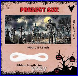 Halloween Garage Door Cover Horror Cemetery Halloween Garage Door Cover 6 X 13FT