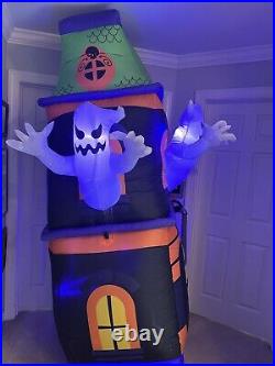 Halloween Gemmy 8ft Lighted Short Circuit Ghost House Airblown Inflatable Video