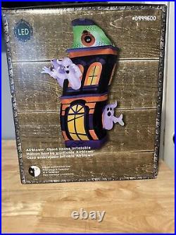 Halloween Gemmy 8ft Lighted Short Circuit Ghost House Airblown Inflatable Video