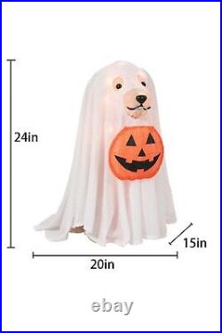 Halloween Haunted Living 24-in Lighted Labrador Retriever Dog with Cape 2024 NEW