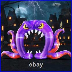 Halloween Inflatable Blow Up Decorations, 16FT Long 8FT Tall Purple Monster O