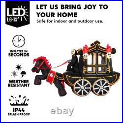 Halloween Inflatable Carriage 10FT with Hellfire LED Yard Garden Party Decor