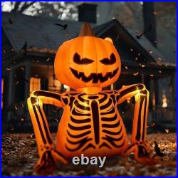 Halloween Inflatables Decorations Outdoor 5.6 Ft Pumpkin Skeleton Skull Giant In Halloween Inflatables Decorations Outdoor 5.6 Ft Pumpkin Skeleton Skull Giant In