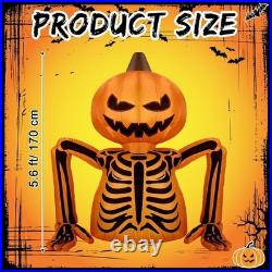Halloween Inflatables Decorations Outdoor 5.6 Ft Pumpkin Skeleton Skull Giant In Halloween Inflatables Decorations Outdoor 5.6 Ft Pumpkin Skeleton Skull Giant In