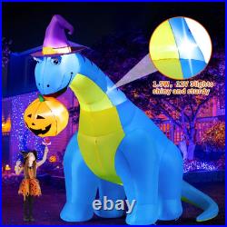 Halloween Inflatables Outdoor Decorations 10 FT Tall Dinosaurs Eating Pumpkin wi