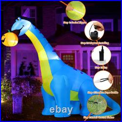 Halloween Inflatables Outdoor Decorations 10 FT Tall Dinosaurs Eating Pumpkin wi