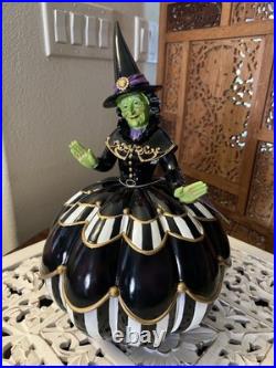 Halloween Kind Old Witch Mackenzie Childs Style Black White Pumpkin Striped 16 Halloween Kind Old Witch Mackenzie Childs Style Black White Pumpkin Striped 16