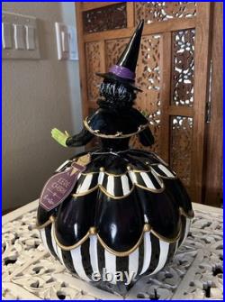 Halloween Kind Old Witch Mackenzie Childs Style Black White Pumpkin Striped 16 Halloween Kind Old Witch Mackenzie Childs Style Black White Pumpkin Striped 16