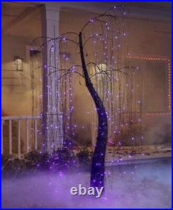 Halloween Purple Willow Tree 7ft Led 2022 Home Accents Home Depot Yard Decor