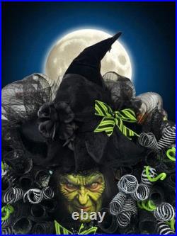 Halloween Witch Wreath Festive Witch's Face Designer Wreath Best Seller Halloween Witch Wreath Festive Witch's Face Designer Wreath Best Seller