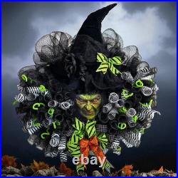 Halloween Witch Wreath Festive Witch's Face Designer Wreath Best Seller Halloween Witch Wreath Festive Witch's Face Designer Wreath Best Seller