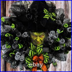 Halloween Witch Wreath Festive Witch's Face Designer Wreath Best Seller Halloween Witch Wreath Festive Witch's Face Designer Wreath Best Seller
