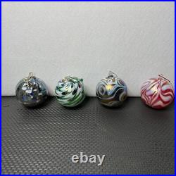 Hand Blown Glass Ornaments Set of 4 Decorative Holiday Tree Ornaments