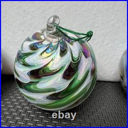 Hand Blown Glass Ornaments Set of 4 Decorative Holiday Tree Ornaments