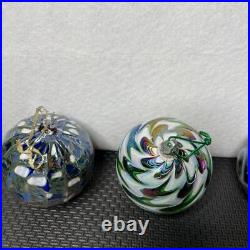 Hand Blown Glass Ornaments Set of 4 Decorative Holiday Tree Ornaments